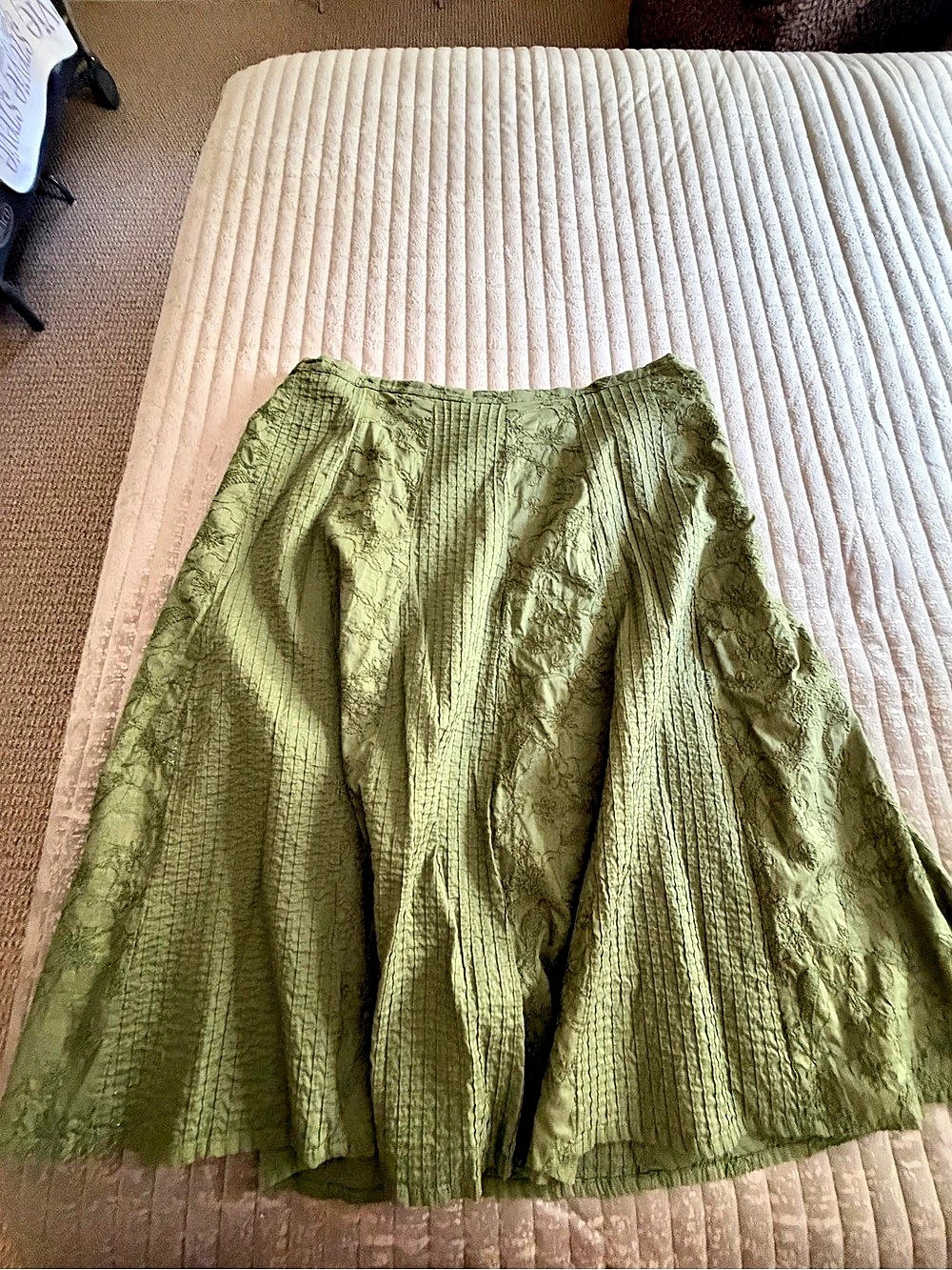 Chicos Green Geometric Skirt